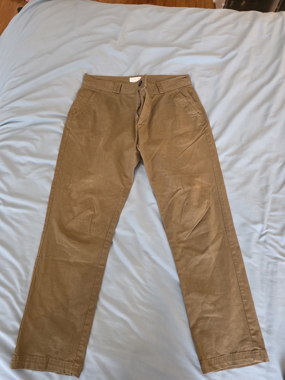 Men's Olive Cropped Casual Chino Pants